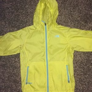Yellow north face jacket